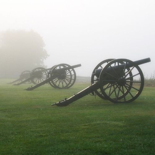 cannons on a field