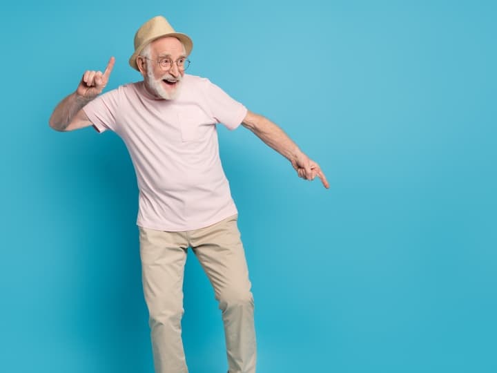 elderly man dancing