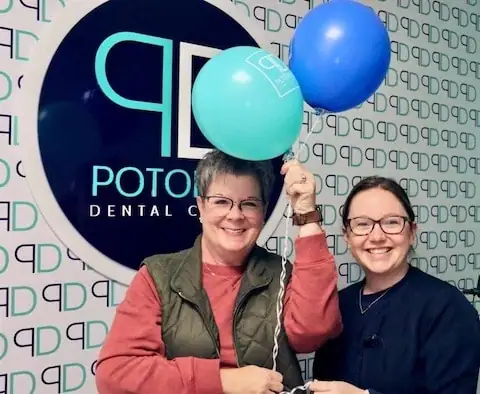 patient celebrating